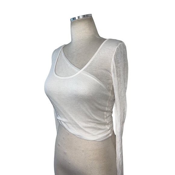 CHRISTOPHER ESBER Folded Crop Long Sleeve Top in Milk 0 New Womens Tee - Picture 9 of 16
